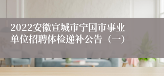 2022安徽宣城市宁国市事业单位招聘体检递补公告（一）