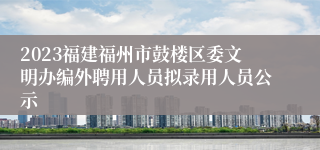 2023福建福州市鼓楼区委文明办编外聘用人员拟录用人员公示