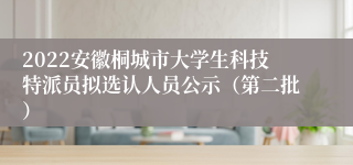 2022安徽桐城市大学生科技特派员拟选认人员公示（第二批）