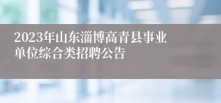 2023年山东淄博高青县事业单位综合类招聘公告