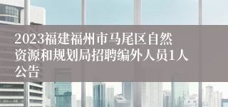 2023福建福州市马尾区自然资源和规划局招聘编外人员1人公告