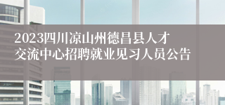 2023四川凉山州德昌县人才交流中心招聘就业见习人员公告