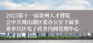 2023第十一届贵州人才博览会中共观山湖区委办公室下属事业单位区电子政务内网管理中心人才初评公告