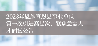 2023年恩施宣恩县事业单位第一次引进高层次、紧缺急需人才面试公告