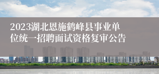 2023湖北恩施鹤峰县事业单位统一招聘面试资格复审公告