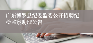 广东博罗县纪委监委公开招聘纪检监察助理公告 