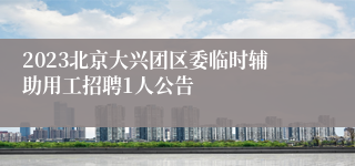 2023北京大兴团区委临时辅助用工招聘1人公告