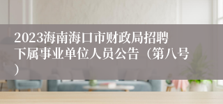 2023海南海口市财政局招聘下属事业单位人员公告（第八号）