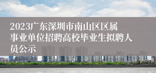 2023广东深圳市南山区区属事业单位招聘高校毕业生拟聘人员公示