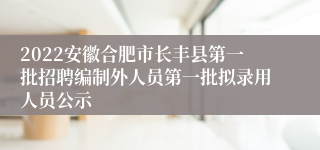2022安徽合肥市长丰县第一批招聘编制外人员第一批拟录用人员公示