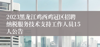 2023黑龙江鸡西鸡冠区招聘纳税服务技术支持工作人员15人公告