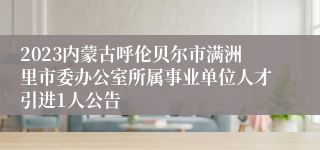 2023内蒙古呼伦贝尔市满洲里市委办公室所属事业单位人才引进1人公告