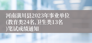 河南潢川县2023年事业单位(教育类24名,卫生类13名)笔试成绩通知