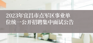 2023年宜昌市点军区事业单位统一公开招聘集中面试公告
