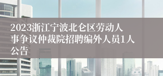 2023浙江宁波北仑区劳动人事争议仲裁院招聘编外人员1人公告
