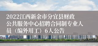 2022江西新余市分宜县财政公共服务中心招聘合同制专业人员（编外用工）6人公告