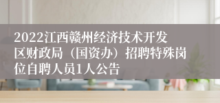 2022江西赣州经济技术开发区财政局（国资办）招聘特殊岗位自聘人员1人公告