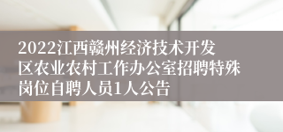 2022江西赣州经济技术开发区农业农村工作办公室招聘特殊岗位自聘人员1人公告