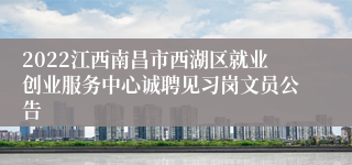 2022江西南昌市西湖区就业创业服务中心诚聘见习岗文员公告