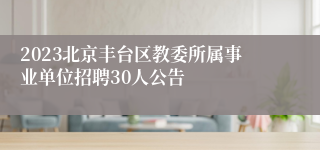 2023北京丰台区教委所属事业单位招聘30人公告