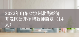 2023年山东省滨州北海经济开发区公开招聘教师简章（14人）