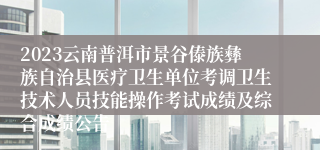 2023云南普洱市景谷傣族彝族自治县医疗卫生单位考调卫生技术人员技能操作考试成绩及综合成绩公告