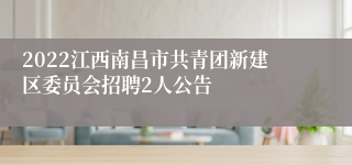 2022江西南昌市共青团新建区委员会招聘2人公告