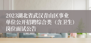 2023湖北省武汉青山区事业单位公开招聘综合类（含卫生）岗位面试公告