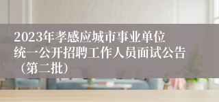 2023年孝感应城市事业单位统一公开招聘工作人员面试公告（第二批）