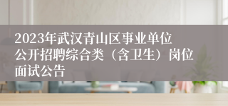 2023年武汉青山区事业单位公开招聘综合类（含卫生）岗位面试公告