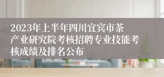 2023年上半年四川宜宾市茶产业研究院考核招聘专业技能考核成绩及排名公布