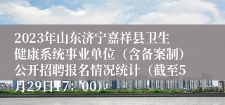 2023年山东济宁嘉祥县卫生健康系统事业单位（含备案制）公开招聘报名情况统计（截至5月29日17：00）