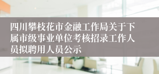 四川攀枝花市金融工作局关于下属市级事业单位考核招录工作人员拟聘用人员公示