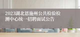 2023湖北恩施州公共检验检测中心统一招聘面试公告