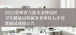2022贵州省六盘水市钟山区卫生健康局所属事业单位人才引进面试成绩公告