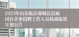 2023年山东临沂郯城县县属国有企业招聘工作人员核减取消计划公告