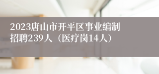 2023唐山市开平区事业编制招聘239人（医疗岗14人）