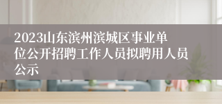 2023山东滨州滨城区事业单位公开招聘工作人员拟聘用人员公示