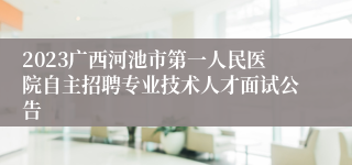 2023广西河池市第一人民医院自主招聘专业技术人才面试公告