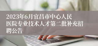 2023年6月宜昌市中心人民医院专业技术人才第二批补充招聘公告