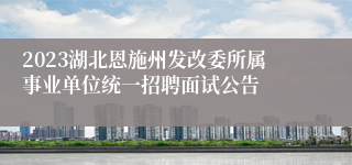 2023湖北恩施州发改委所属事业单位统一招聘面试公告