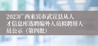 2023广西来宾市武宣县从人才信息库选聘编外人员拟聘用人员公示（第四批）