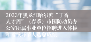 2023年黑龙江哈尔滨“丁香人才周”（春季）市国防动员办公室所属事业单位招聘进入体检和考核环节人选总成绩