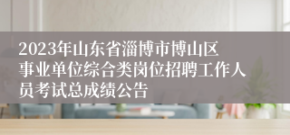 2023年山东省淄博市博山区事业单位综合类岗位招聘工作人员考试总成绩公告