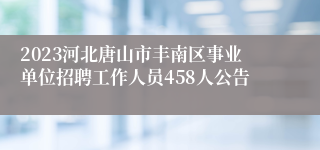 2023河北唐山市丰南区事业单位招聘工作人员458人公告