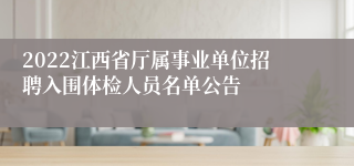 2022江西省厅属事业单位招聘入围体检人员名单公告