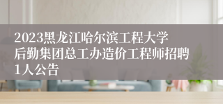 2023黑龙江哈尔滨工程大学后勤集团总工办造价工程师招聘1人公告