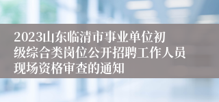 2023山东临清市事业单位初级综合类岗位公开招聘工作人员现场资格审查的通知