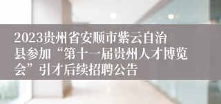 2023贵州省安顺市紫云自治县参加“第十一届贵州人才博览会”引才后续招聘公告