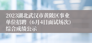 2023湖北武汉市黄陂区事业单位招聘（6月4日面试场次）综合成绩公示